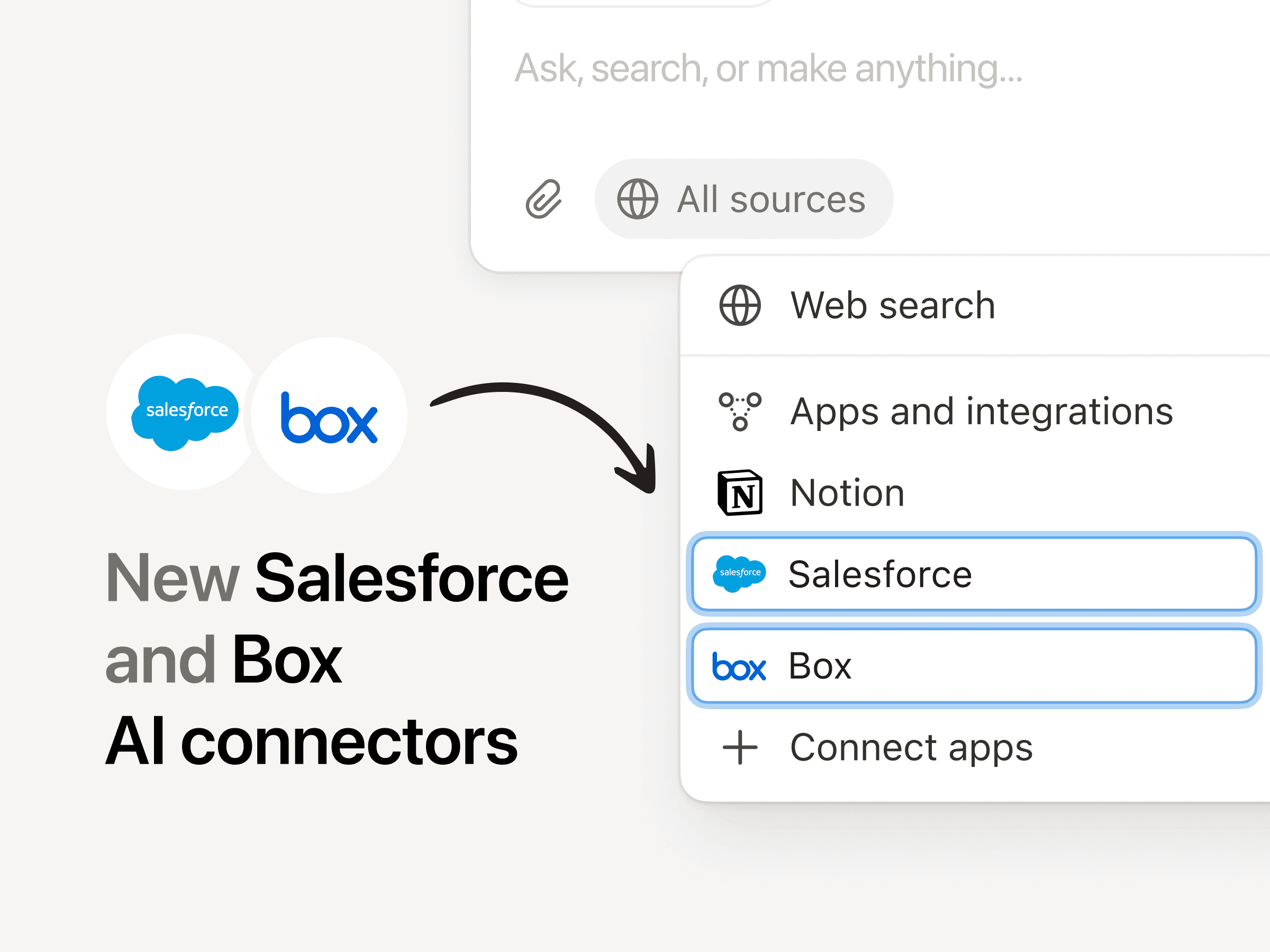 New AI connectors: Salesforce and Box
