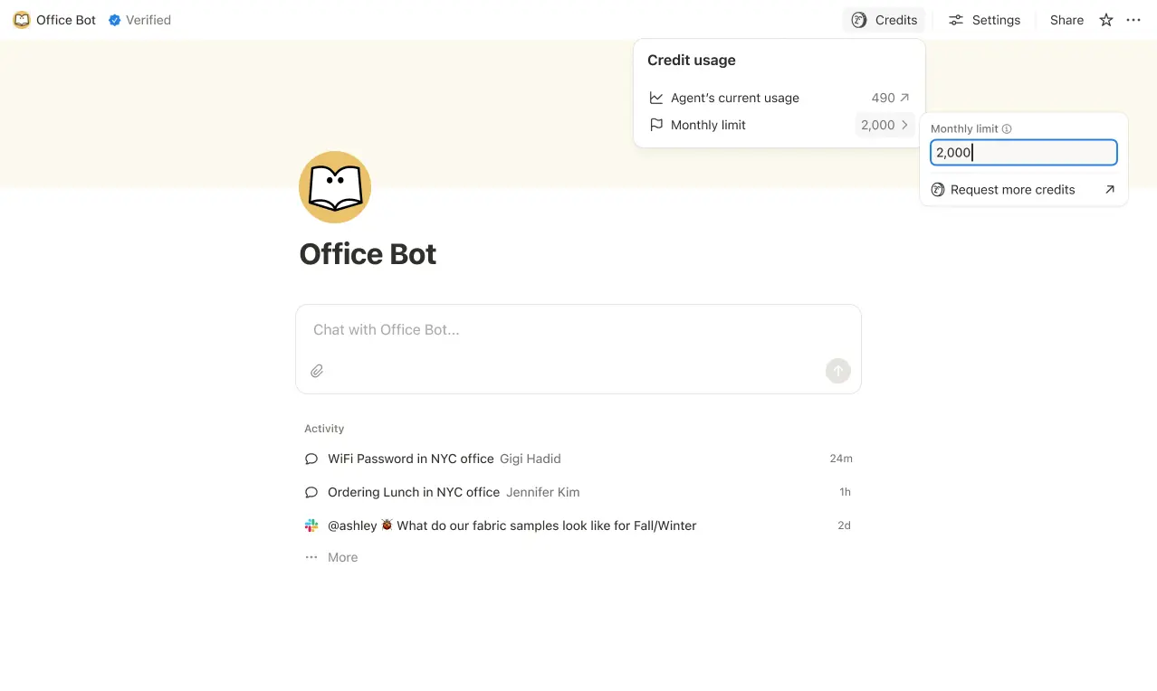 HC: set credit limit