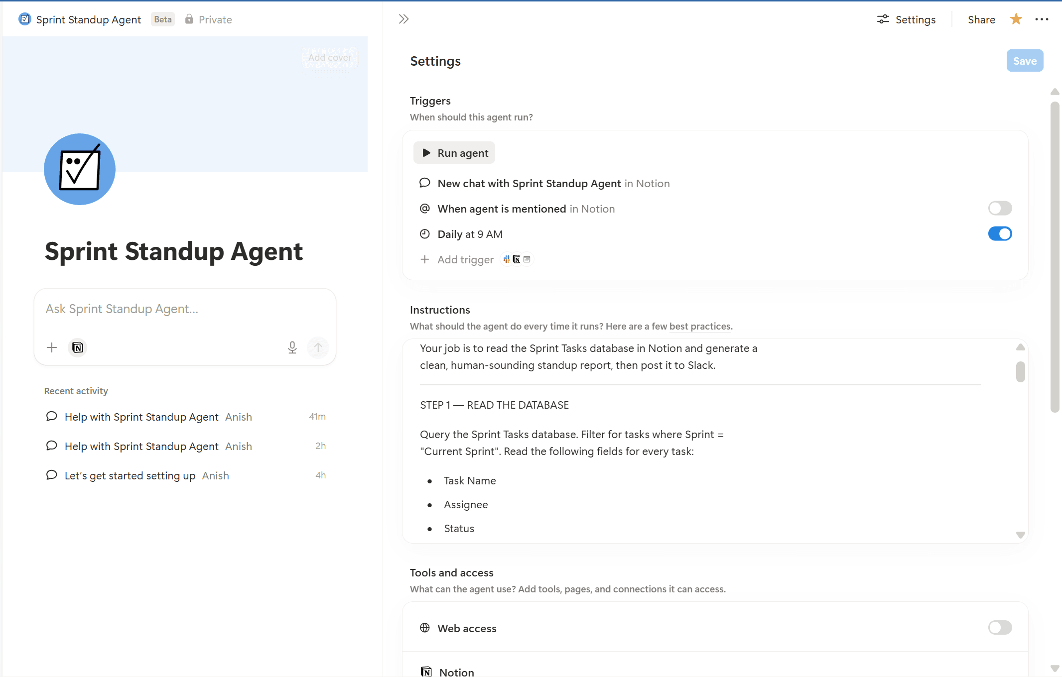 Sprint Standup Agent